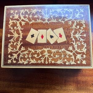 Elegant Wooden Card Game Box